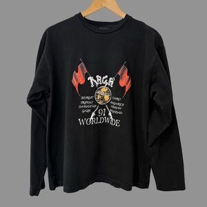 RAGA Malak Men Black Crew Neck Pullover Long Sleeve Top XS ($120)